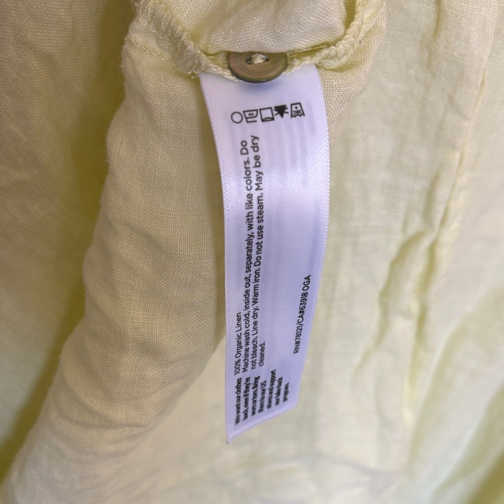 Eileen Fisher Organic Handkerchief Linen Pleated Dress - Citrus - Size M - Picture 6 of 8